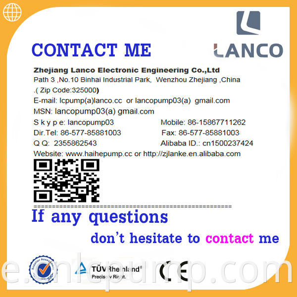 Marke Lanco Elektrische Wasserpumpe mit ABB oder Siemens